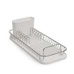 SunnyPoint 304 Stainless Steel NeverRust Compact Dish Drying Rack with Utensil Holder & Removable Drain Tray, Rustproof Small Dish Rack for Kitchen Countertop or Over Sink