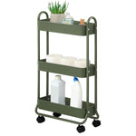 SunnyPoint Slim Rolling Storage Cart, 3 Tier Bathroom Storage Organizer Bathroom, Laundry Utility Cart