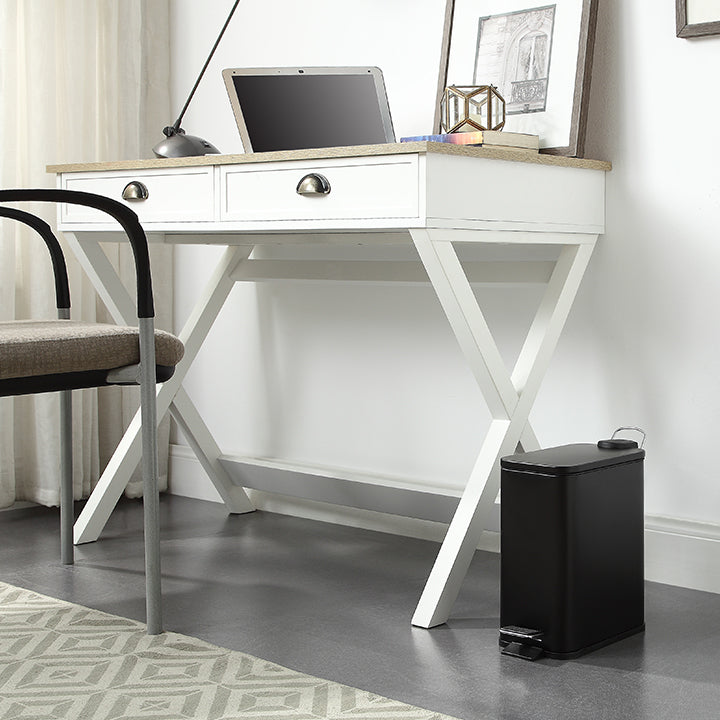 5 Liter / 1.32 Gallon Trash Can with Plastic Inner Buckets; Rectangle Bathroom, Office, Kitchen, and Bedroom Step On and Slow Close