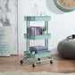 3 Tier Office, Kitchen, and LivingRoom Plastic Basket Rolling Utility Cart with 2.5" Industrial Wheels