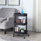 3 Tier Office, Kitchen, and LivingRoom Plastic Basket Rolling Utility Cart with 2.5" Industrial Wheels