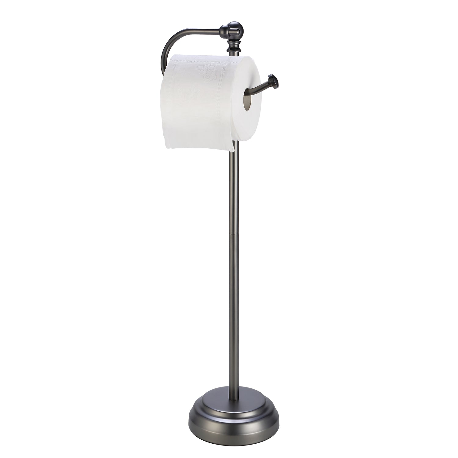 SunnyPoint Bathroom Free Standing Toilet Tissue Paper Roll Holder Stand  with Reserve Function, Chrome Finish 