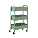 3-Tier Delicate Compact Rolling Metal Storage Organizer - Mobile Utility Cart Kitchen/Under Desk Cart with Caster Wheels