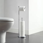 Free Standing Bathroom Toilet Paper Holder Stand with Reserve, Reserve Area has Enough Space for Jumbo Roll
