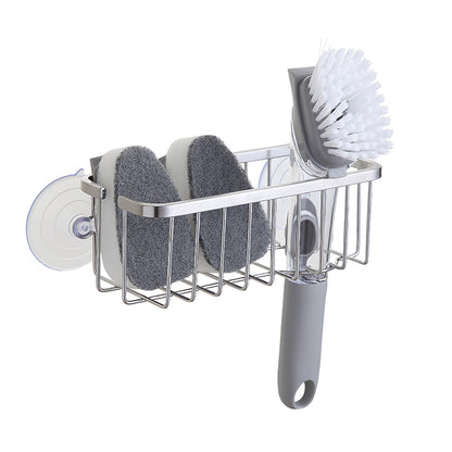 NeverRust Deluxe Kitchen Sink Suction Holder for Sponges, Scrubbers, Soap, Kitchen, Bathroom, 304 Stainless Steel