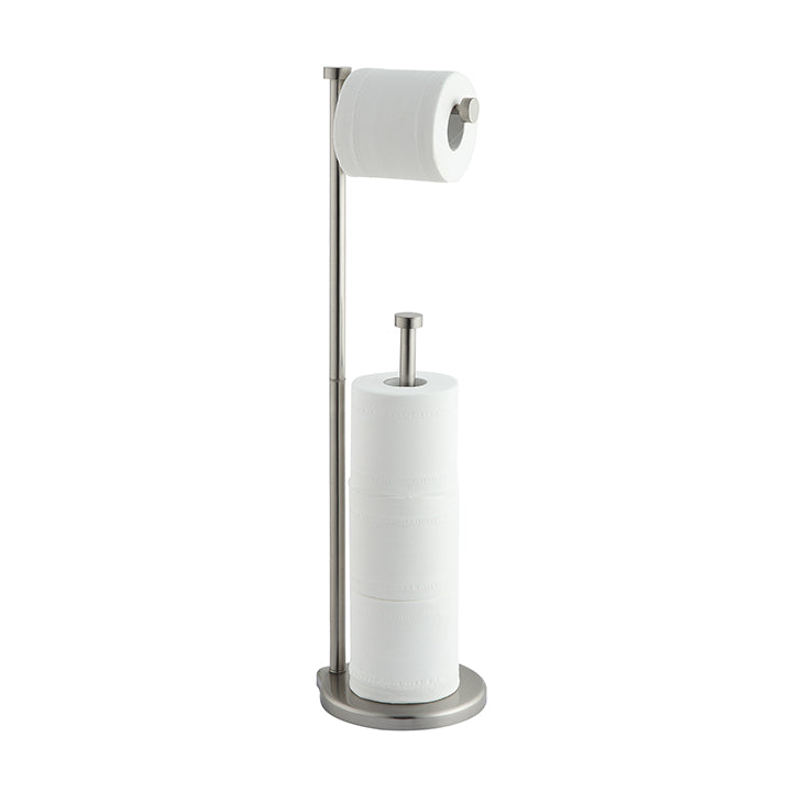 Free Standing Bathroom Toilet Paper Holder Stand with Reserve, Reserve Area has Enough Space for Jumbo Roll