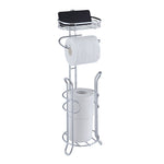 Bathroom Heavyweight Toilet Tissue Paper Roll Storage Holder Stand with Reserve and Shelve. Mega Rolls Available.