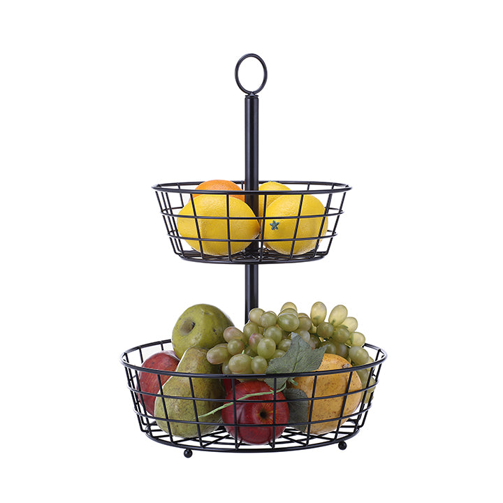 Tabletop 2-Tier Countertop Fruit Basket Stand