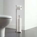 Free Standing Bathroom Toilet Paper Holder Stand with Reserve, Reserve Area has Enough Space for Jumbo Roll