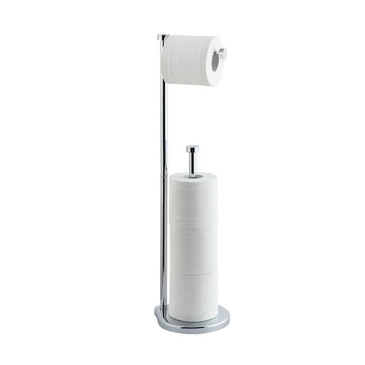 Free Standing Bathroom Toilet Paper Holder Stand with Reserve, Reserve Area has Enough Space for Jumbo Roll