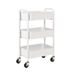 3-Tier Delicate Compact Rolling Metal Storage Organizer - Mobile Utility Cart Kitchen/Under Desk Cart with Caster Wheels