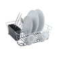 Chrome Plated Steel Small Dish Drying Drainer Basket Rack with Utensil Holder