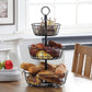 Countertop French Country 3 Tier Wire Basket Stand For Storing & Organizing, Eggs, And More