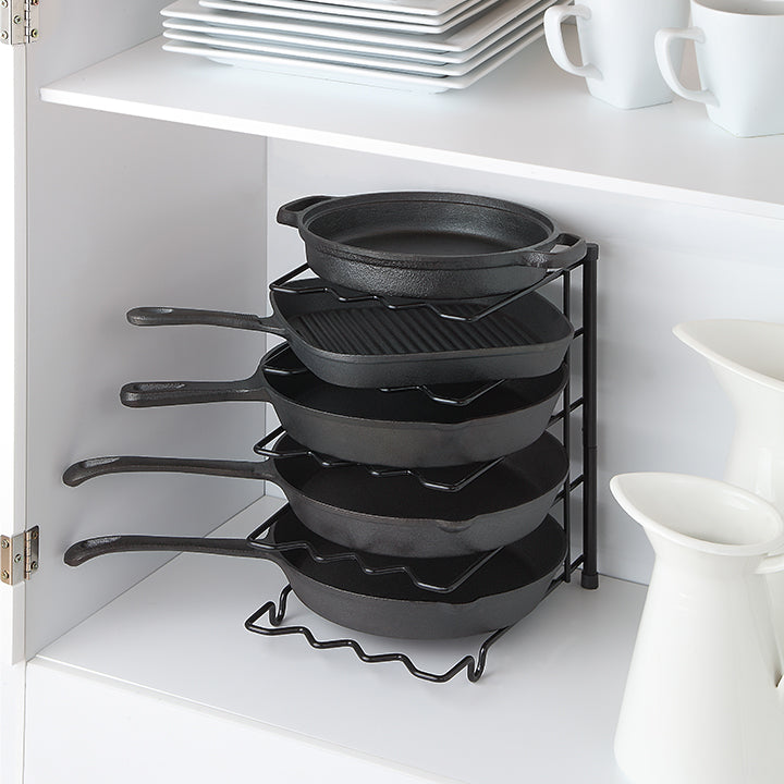 Heavy Duty Kitchen Countertop Cabinet Pantry Pan, Pot Lid, and Pot Organizer Rack Holder