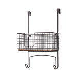 Metal Mall Mount/Over The Door Ironing Board Holder with Large Storage Basket