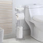 Bathroom Heavyweight Toilet Tissue Paper Roll Storage Holder Stand with Reserve and Shelve. Mega Rolls Available.