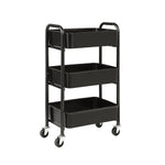 3-Tier Delicate Compact Rolling Metal Storage Organizer - Mobile Utility Cart Kitchen/Under Desk Cart with Caster Wheels