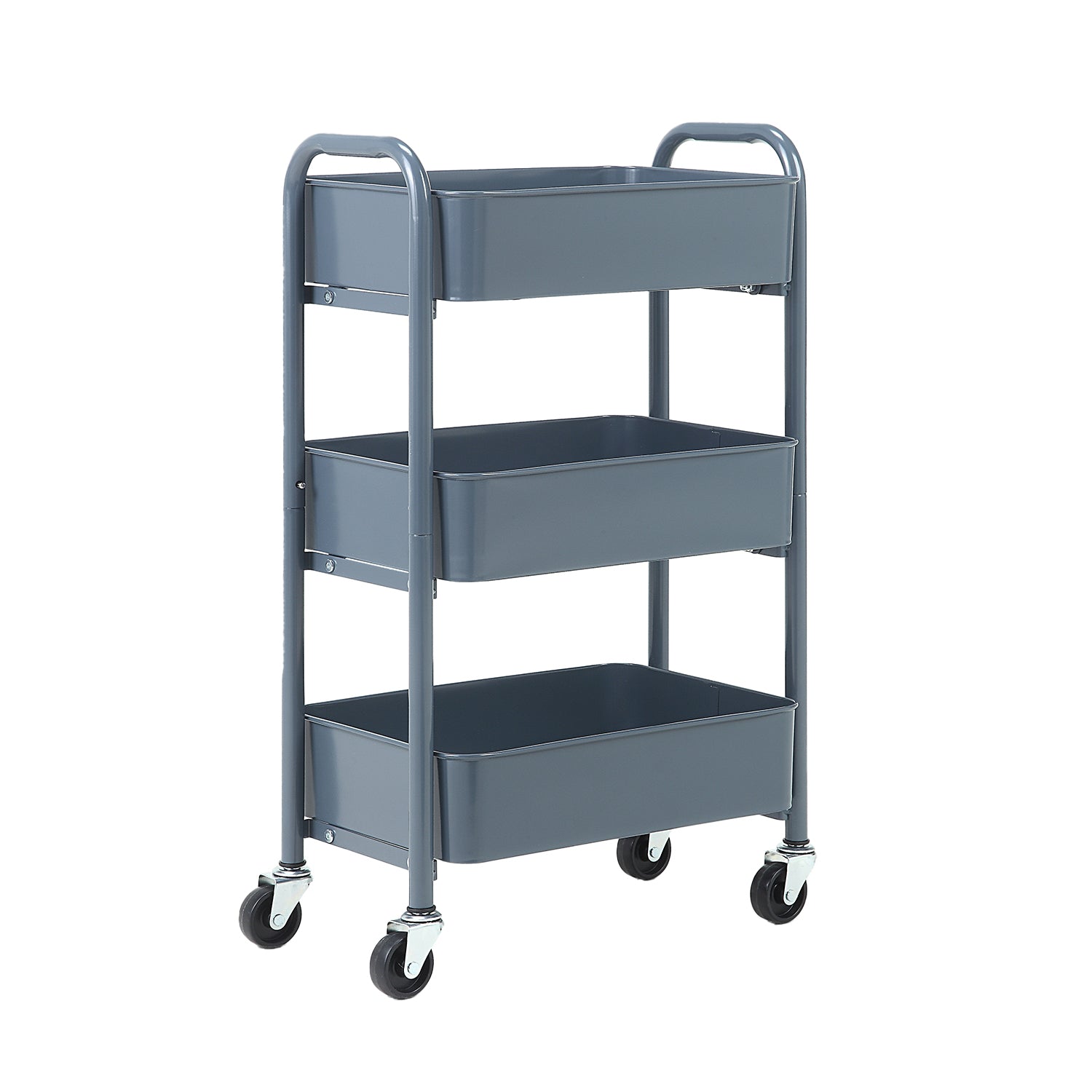 3-Tier Rolling Metal Storage Organizer - Mobile Utility Rolling outlet Storage Cart