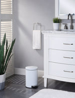 4.5 Liter / 1.2 Gallon Round Trash Can with Plastic Inner Bucket; Bathroom, Office, Kitchen and Bedroom Step On and Slow Close