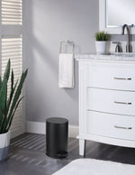 4.5 Liter / 1.2 Gallon Round Trash Can with Plastic Inner Bucket; Bathroom, Office, Kitchen and Bedroom Step On and Slow Close