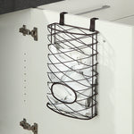 Over Cabinet Kitchen Storage Organizer Holder or Basket - Hang Over Cabinet Doors in Kitchen/Pantry - Holds up to 50 Plastic Shopping Bags