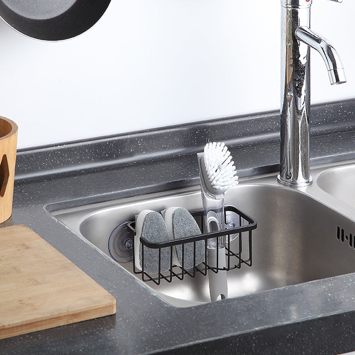 NeverRust Deluxe Kitchen Sink Suction Holder for Sponges, Scrubbers, Soap, Kitchen, Bathroom, 304 Stainless Steel