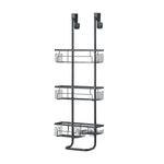 Classic Metal Bathroom Shower Caddy, 3-Tier Over Door Hanging Storage Organizer Basket