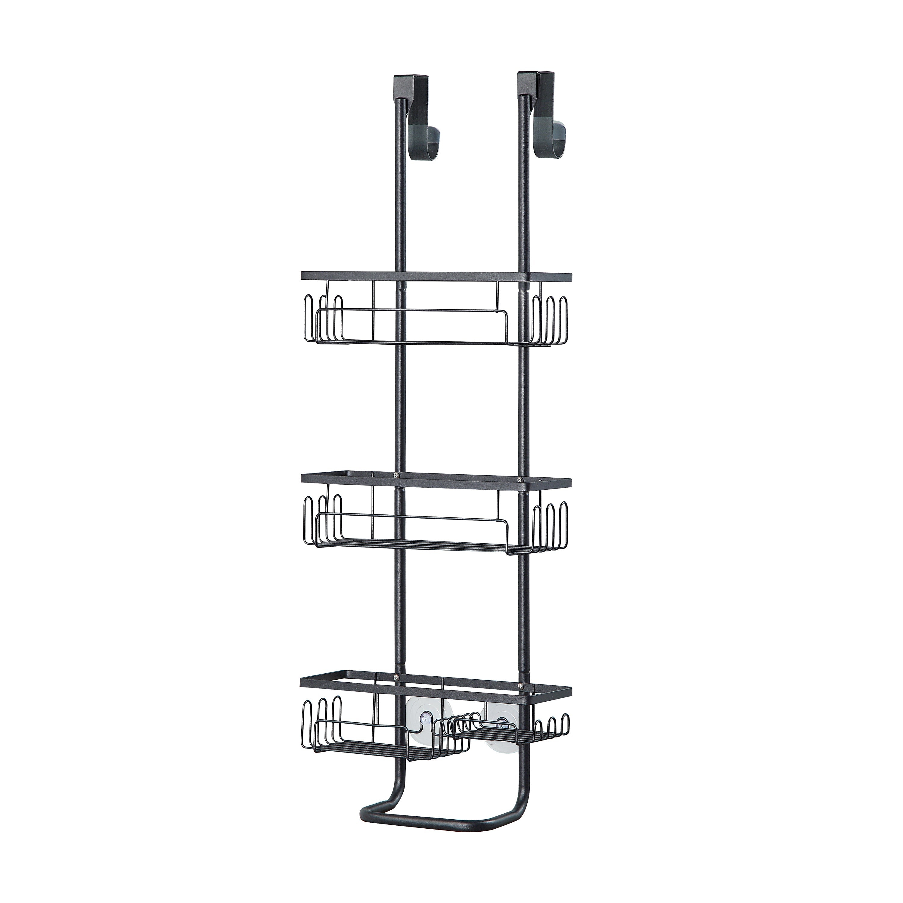 Classic Metal Bathroom Shower Caddy, 3-Tier Over Door Hanging Storage Organizer Basket