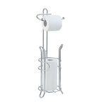 Bathroom Toilet Tissue Paper Roll Storage Holder Stand with Reserve, The Reserve Area Has Enough Space to Store Mega Rolls