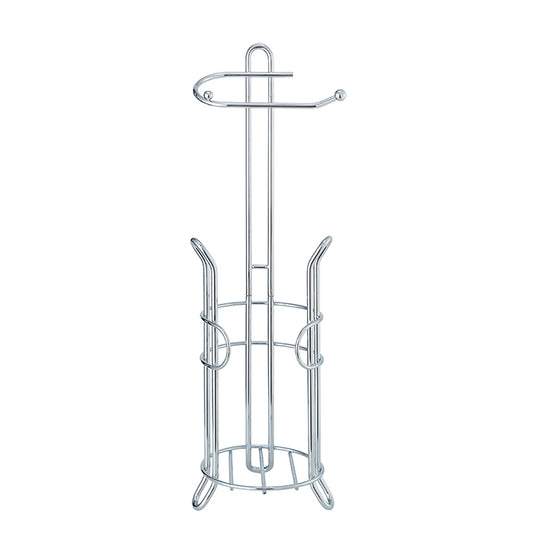 Bathroom Toilet Tissue Paper Roll Storage Holder Stand with Reserve, The Reserve Area Has Enough Space to Store Mega Rolls