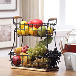 2-Tier Rectangle Countertop Fruit, Bread Wire Basket