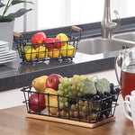 2-Tier Rectangle Countertop Fruit, Bread Wire Basket