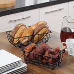 2-Tier Rectangle Countertop Fruit, Bread Wire Basket