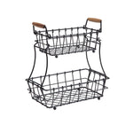 2-Tier Rectangle Countertop Fruit, Bread Wire Basket