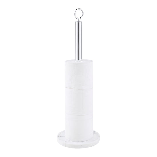 Elite Heavy Weighted Faux Marble Sturdy Spare Toilet Paper Roll Holder Storage Stand
