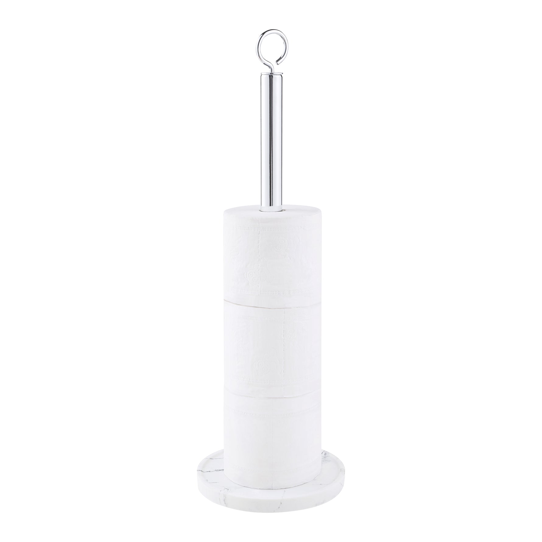 Elite Heavy Weighted Faux Marble Sturdy Spare Toilet Paper Roll Holder Storage Stand