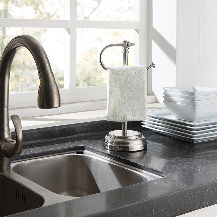 Heavy Weight Classic Decorative Metal Fingertip Towel Holder Stand for Bathroom, Kitchen, Vanity and Countertops