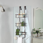 Classic Metal Bathroom Shower Caddy, 3-Tier Over Door Hanging Storage Organizer Basket