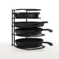 Heavy Duty Pan Organizer, Extra Large 5 Tier Rack - Holds Cast Iron Skillets, Dutch Oven, Griddles - Durable Steel Construction - Space Saving Kitchen Storage - Black 15.4-inch (Expert)el Construction - Space Saving Kitchen Storage - Black 15.4-inch