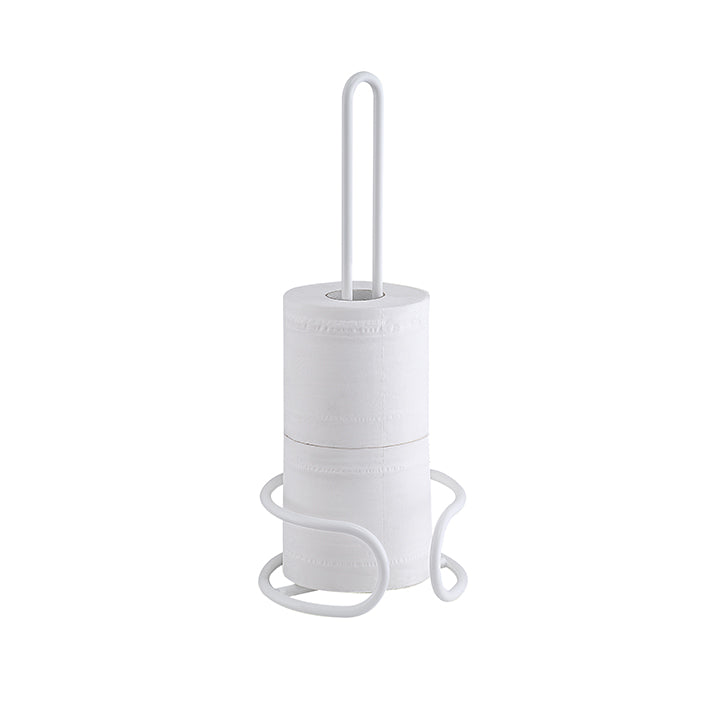 Heavy Wire Gauge Spare Bathroom Toilet Tissue Paper Roll Holder Storage Stand