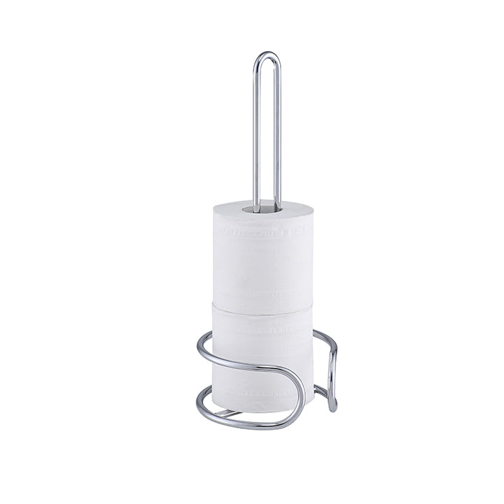 Heavy Wire Gauge Spare Bathroom Toilet Tissue Paper Roll Holder Storage Stand