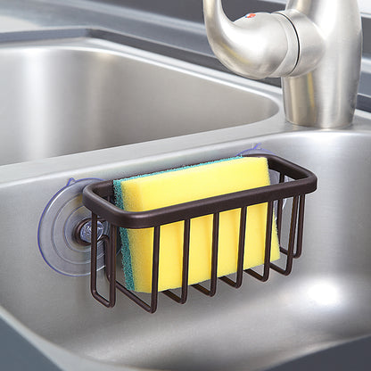 NeverRust Kitchen Sink Suction Holder for Sponges, Scrubbers, Soap, Kitchen, Bathroom, 6.02" x 6.34" x 2.56", Aluminum