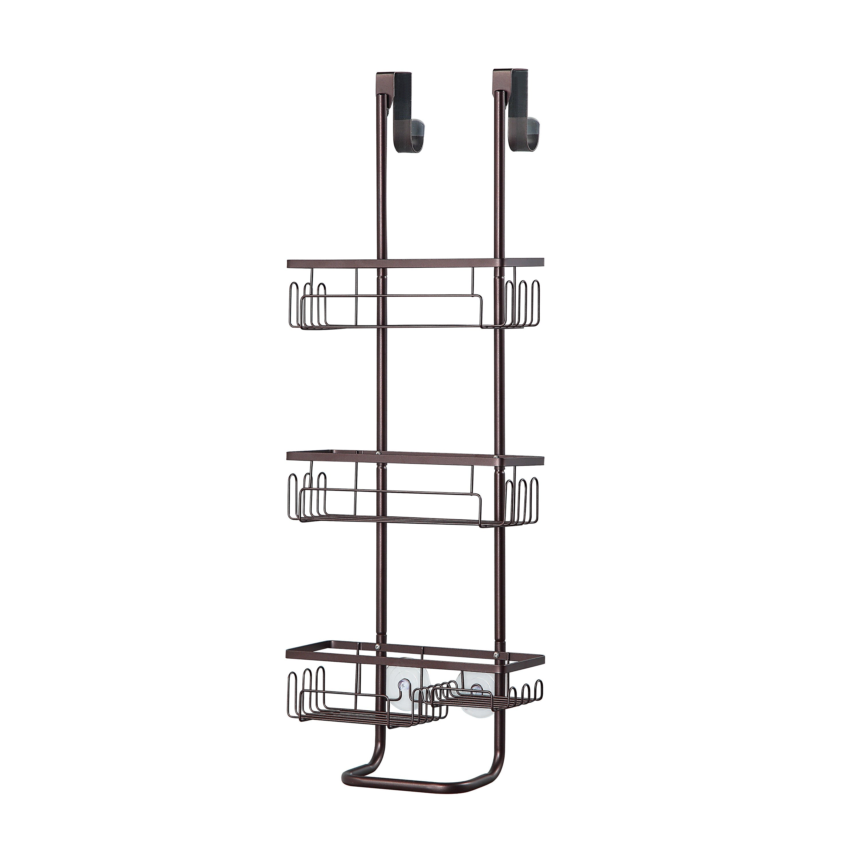 Classic Metal Bathroom Shower Caddy, 3-Tier Over Door Hanging Storage Organizer Basket