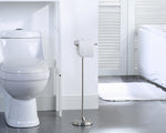 Bathroom Free Standing Toilet Tissue Paper Roll Holder Stand with Reserve Function, Chrome Finish