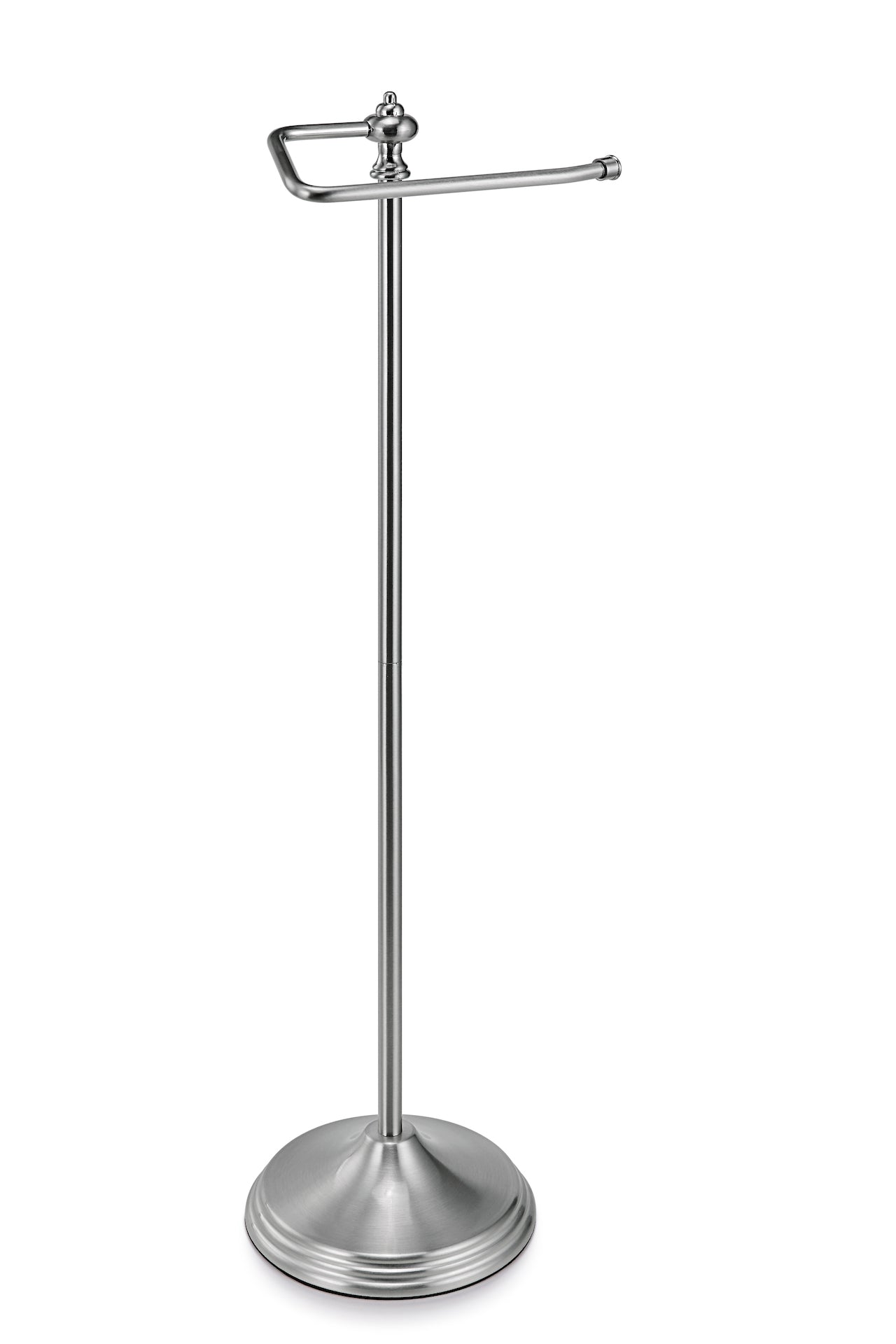 Bathroom Free Standing Toilet Tissue Paper Roll Holder Stand with Reserve Function, Chrome Finish