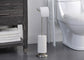 Bathroom Free Standing Toilet Tissue Paper Roll Holder Stand with Reserve Function, Chrome Finish