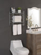 Classic Square Bathroom Shelf, 2 Tier Shelf with Towel Bar Wall Mounted Shower Storage