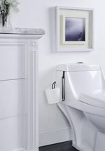 Over The Tank Toilet Tissue Paper Roll Holder Dispenser and Reserve for Bathroom Storage and Organization