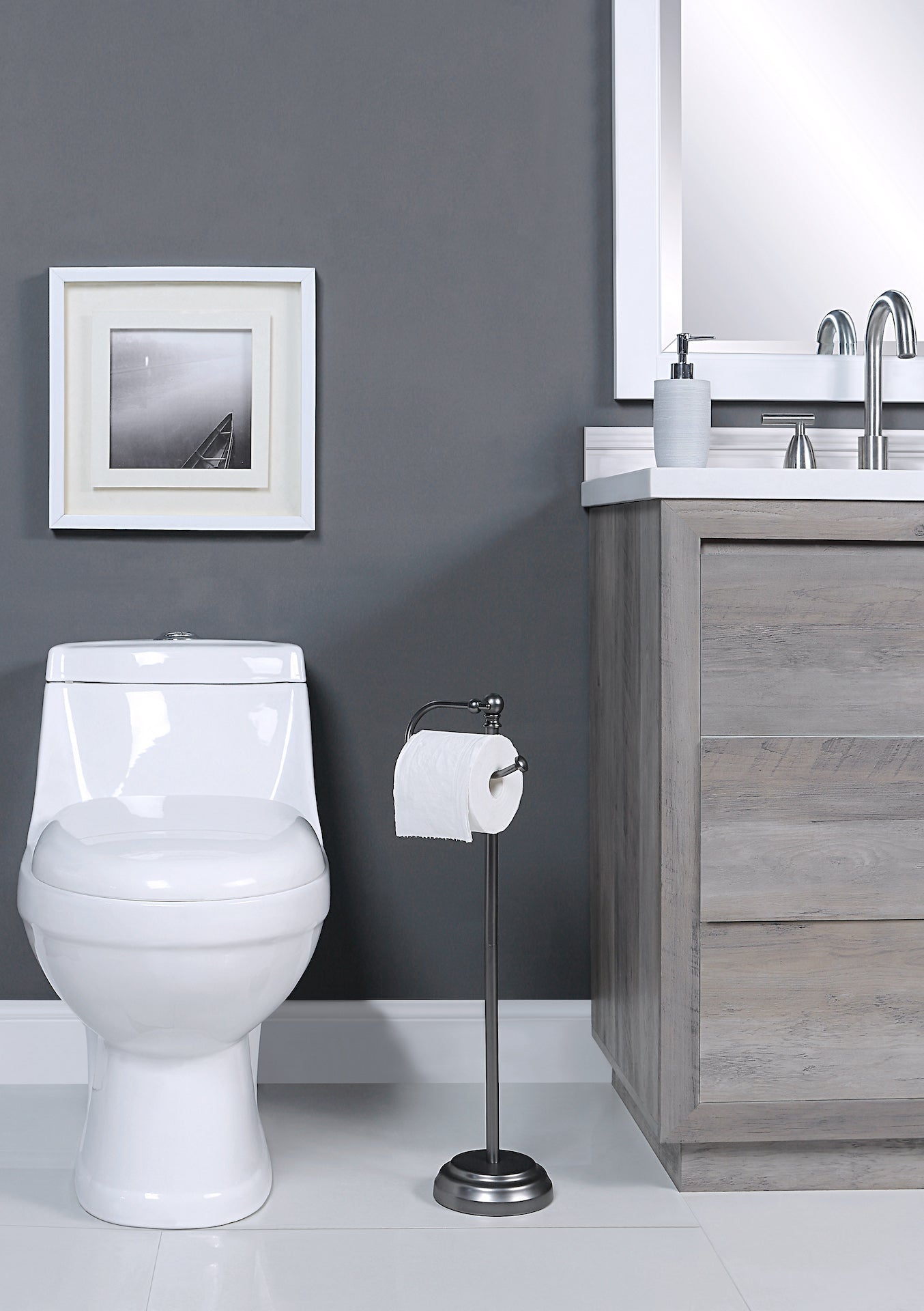 SunnyPoint Heavy Gauge Bathroom Toilet Tissue Paper Roll Holder; Free  Standing, Chrome