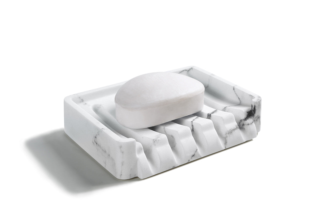 SunnyPoint Classic Kitchen, Bathroom Faux Marble Soap, Sponge Dish Drainer Holder